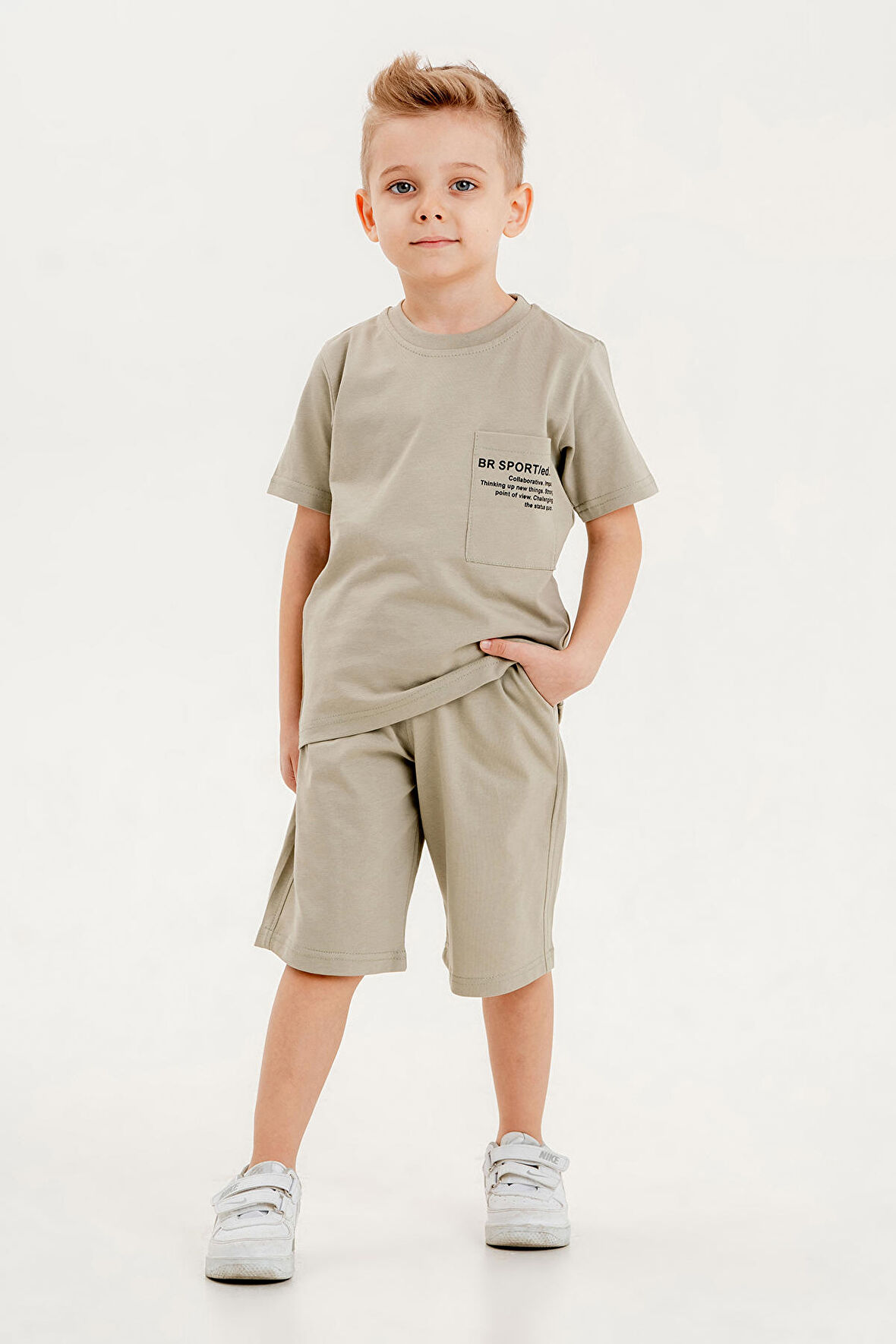 Barkod Kids %100 Pamuk İkili Takım T-shirt ve şort Erkek Çocuk HLK506070183