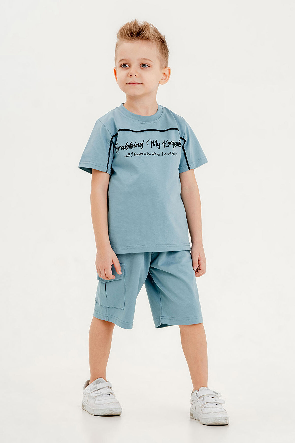 Barkod Kids %100 Pamuk İkili Takım T-shirt ve şort Erkek Çocuk HLK506070185