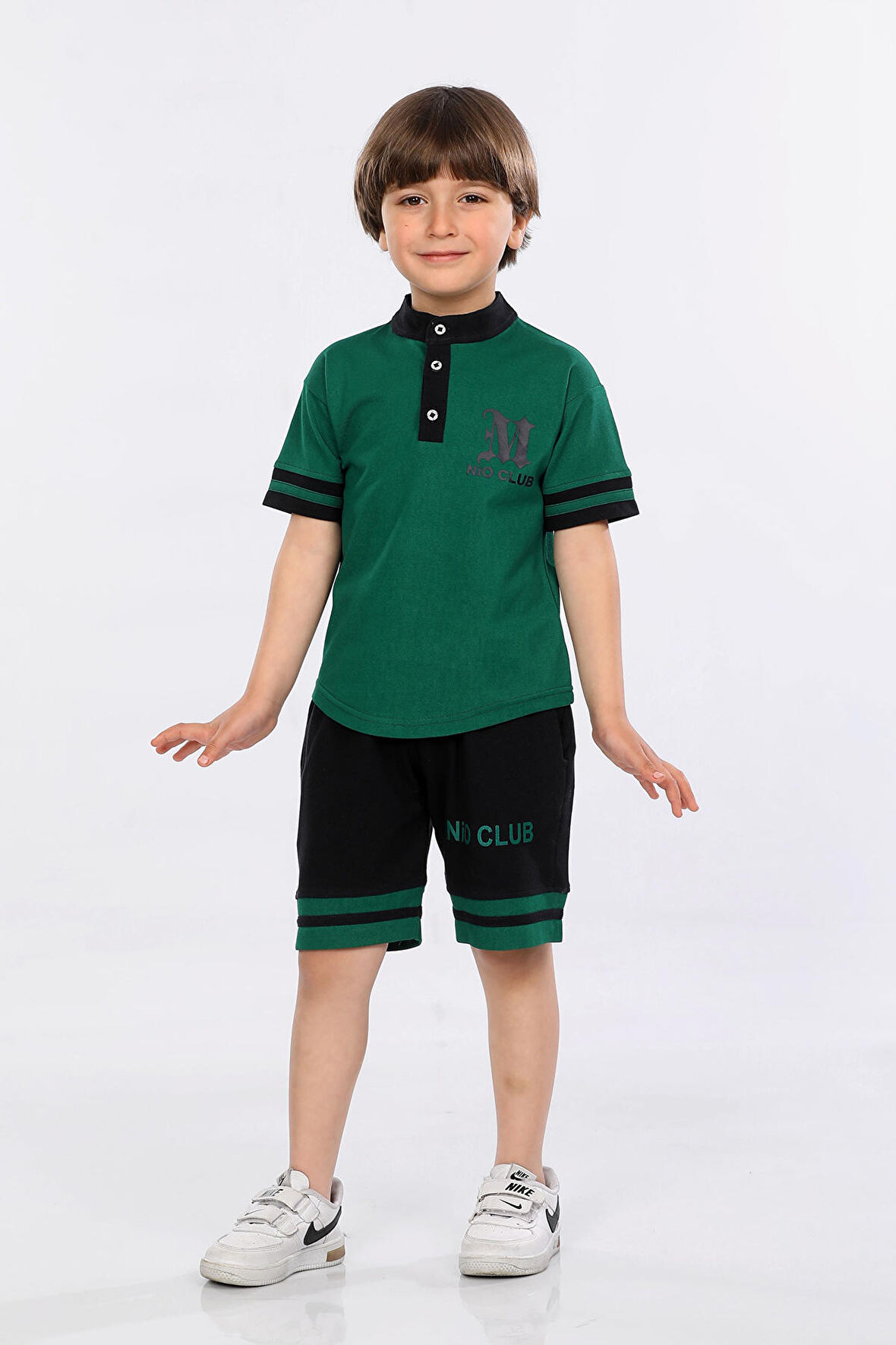 Mornio Erkek Çocuk Logolu Tişört ve Şort Lacost Kumaş İkili Yazlık Takım MRN5109798VF