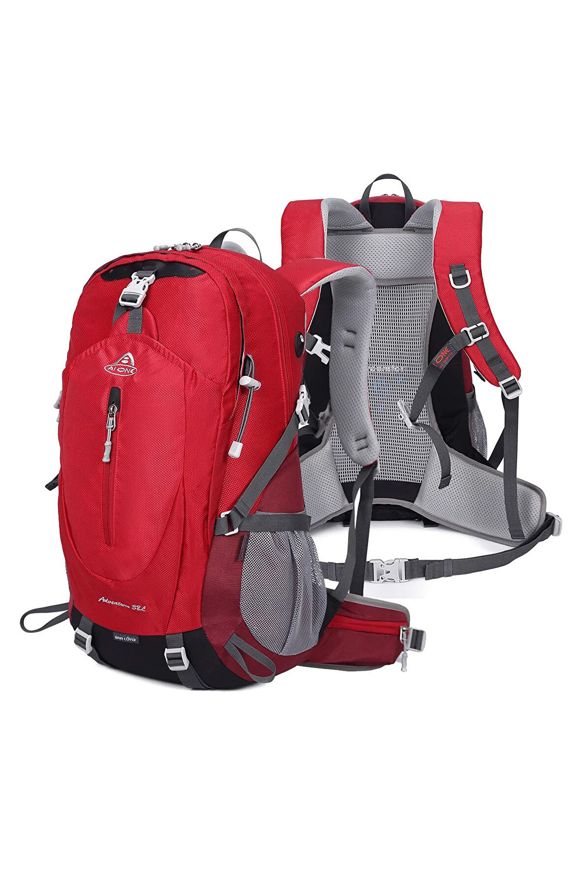Outdoor Kamp ve Yürüyüş Sırt Çantası (38  Litre Kapasiteli) Kırmızı 9674