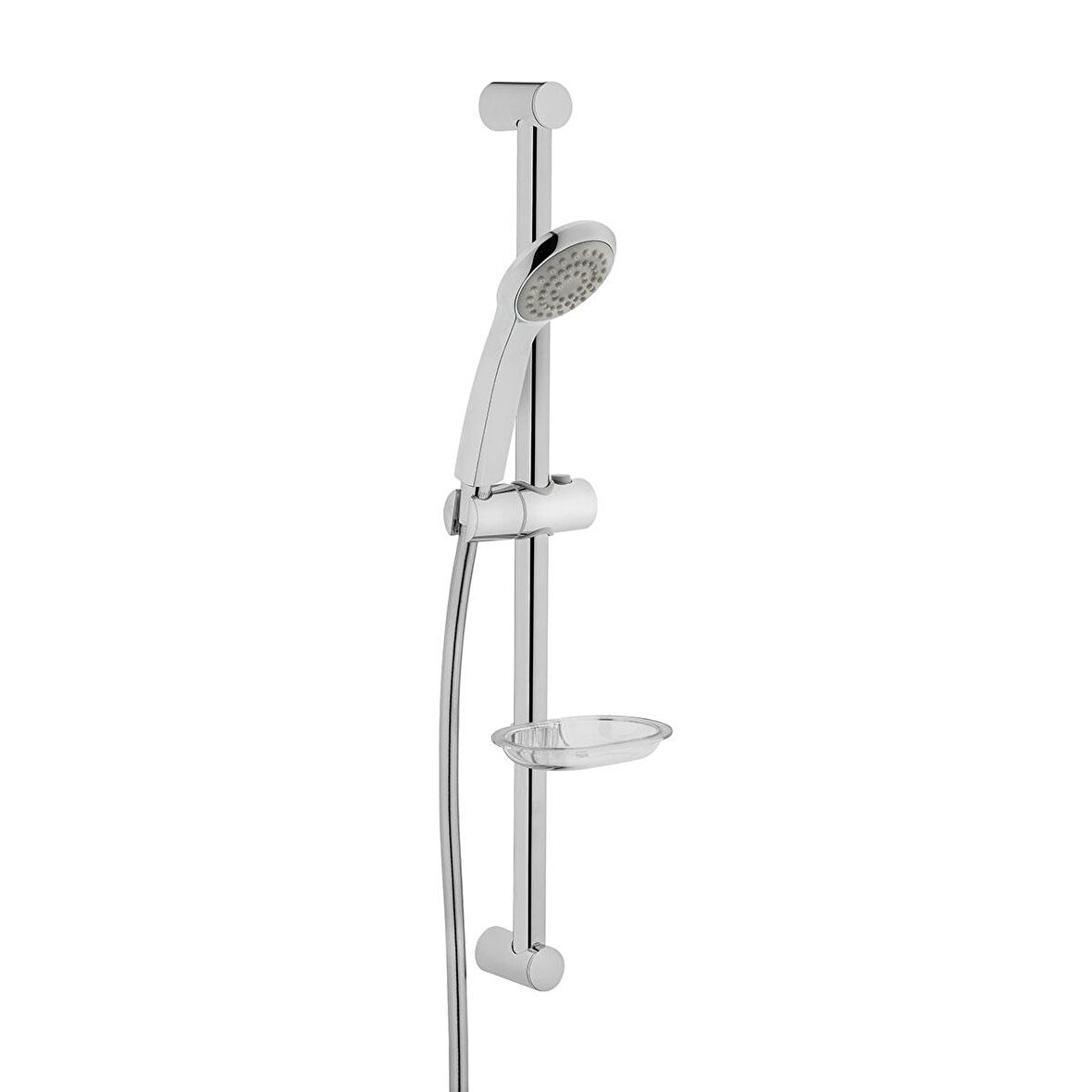 Etejerli Sürgülü Duş Seti + Ø22Mm Krom Kaplı + 5 Fonksiyonlu