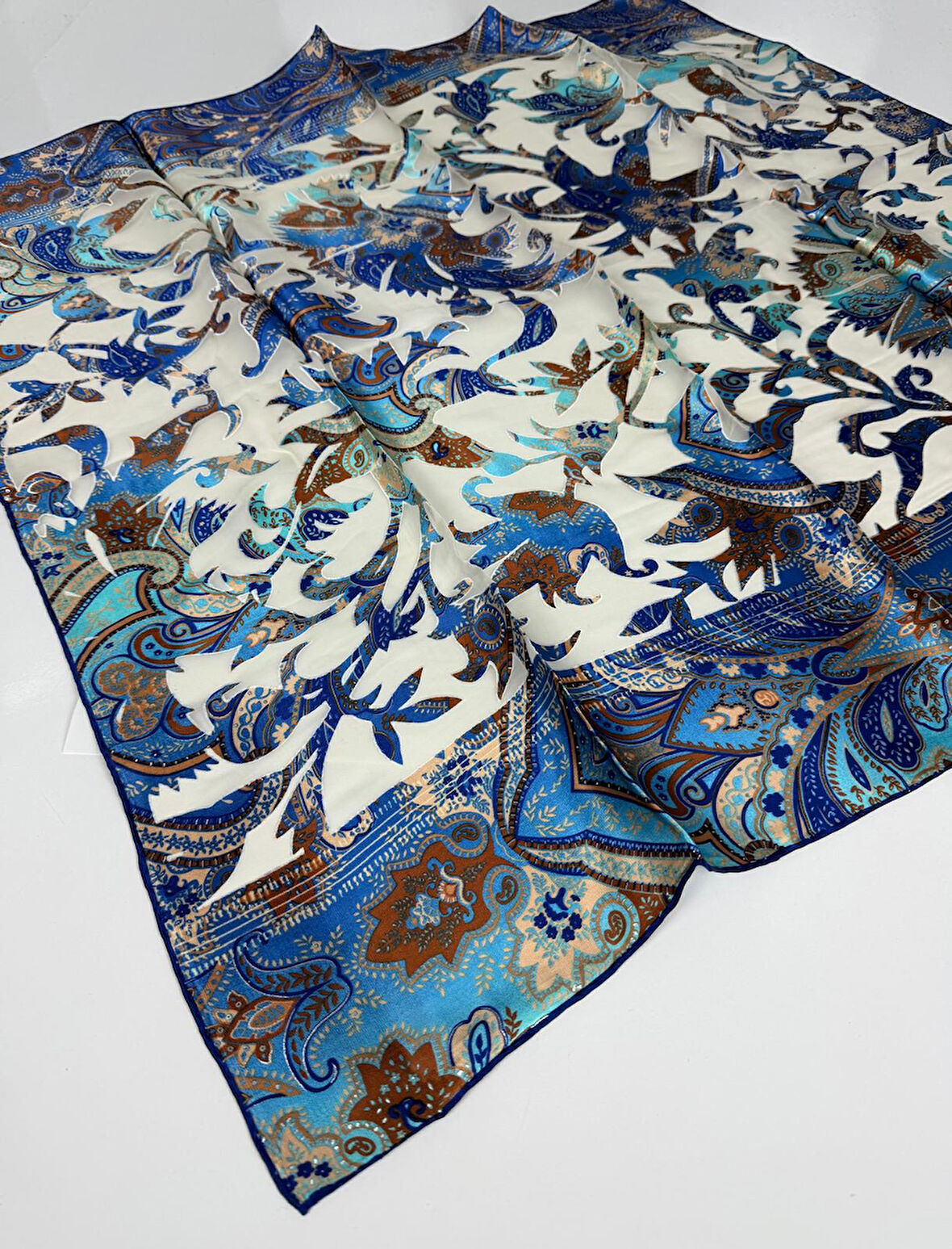 Devore Eşarp - İpek ve Viskon Karışımı Yazlık Eşarp -4633718