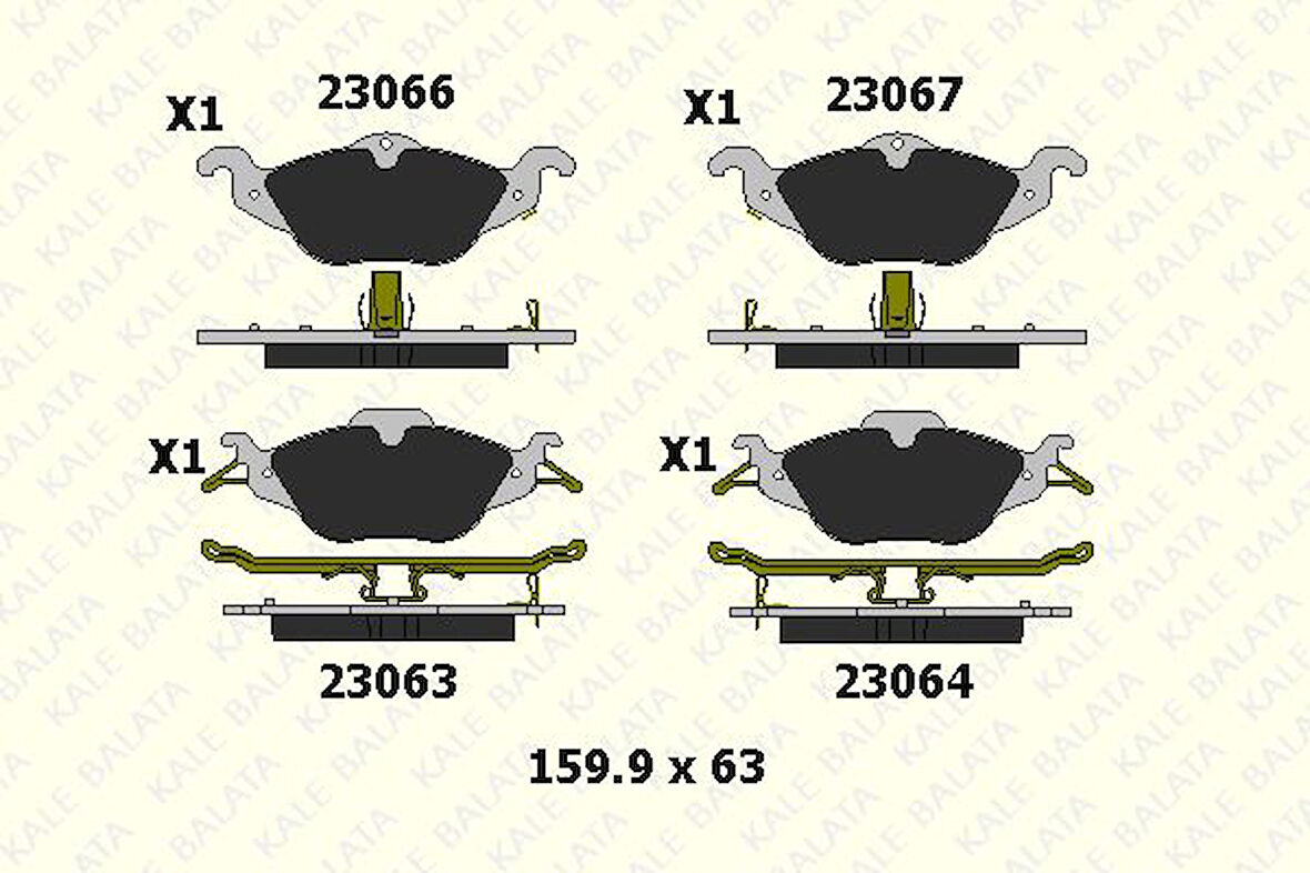 Opel On Fren Balatası Astra G Zafıra A 98>10 - Kale B 23063 173 05 Ans