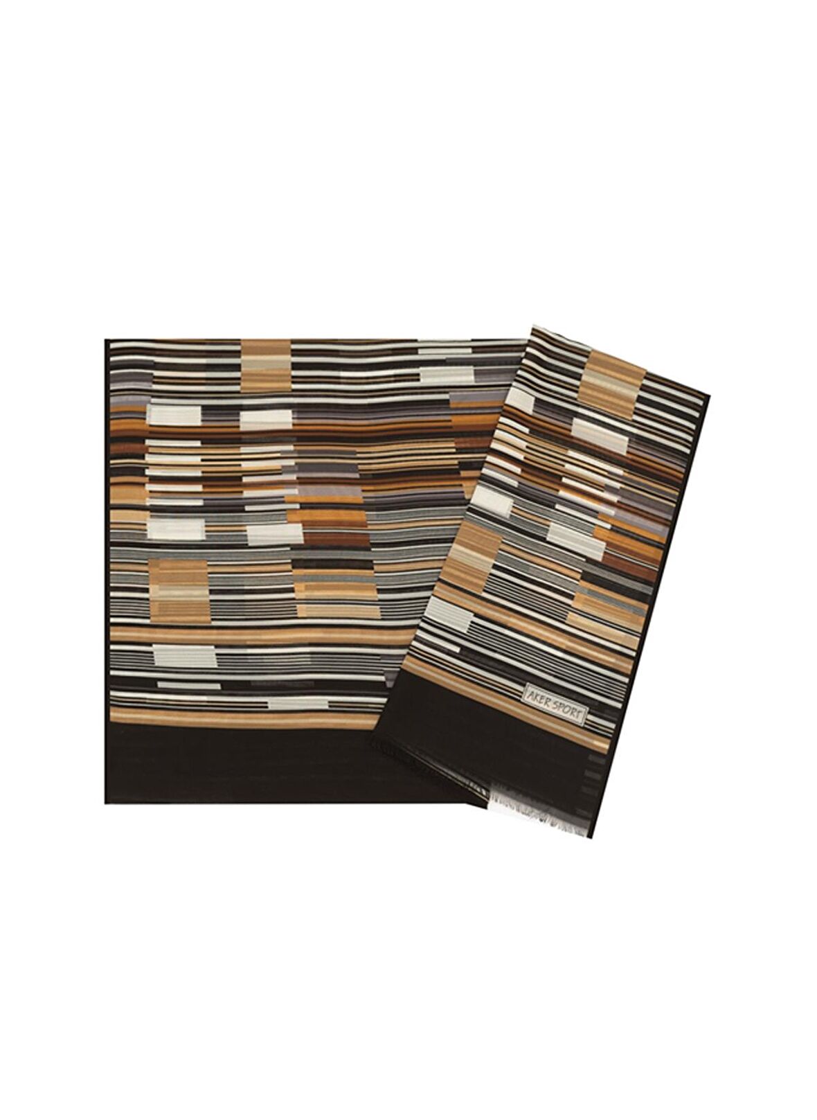 Aker Eşarp Altın Kadın Geometrik Desenli Polyester Eşarp