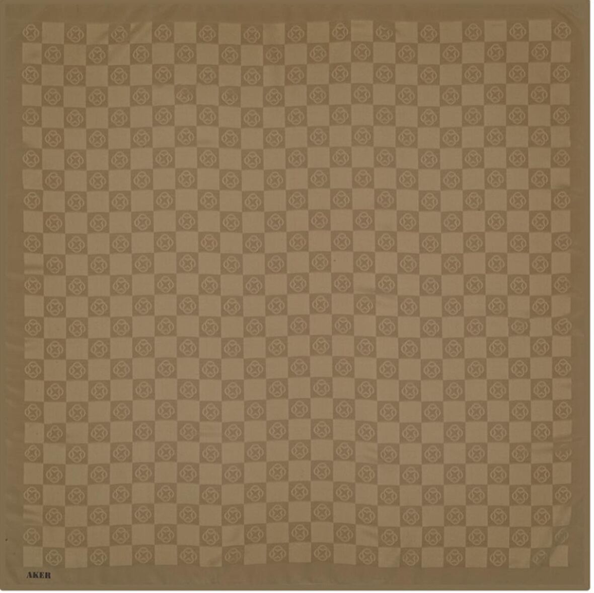 Aker Dama Monogram Eşarp- Koyu Vizon - 1070600-933