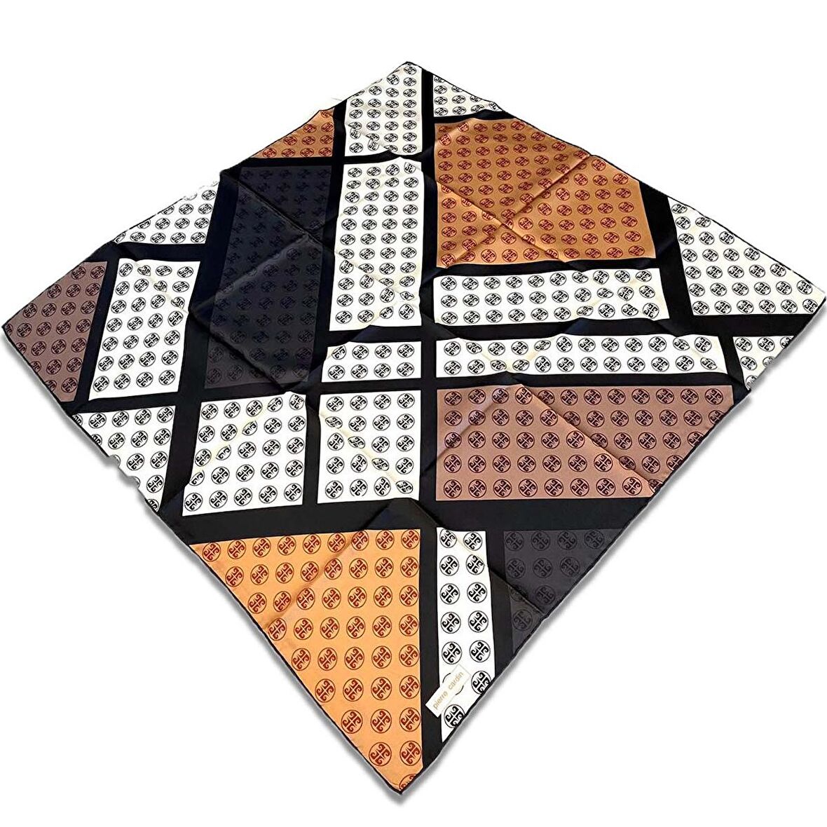 Pierre Cardin Gri Siyah Karma Desen Tivil İpek Eşarp 8803438-911