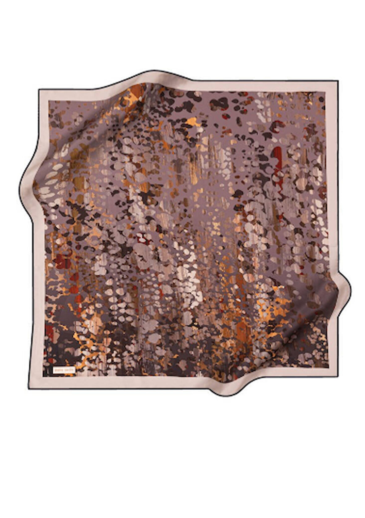 Aker Nostalji Sura Saf İpek Eşarp 8926701 - 313 Vizon Füme Leopar Desen