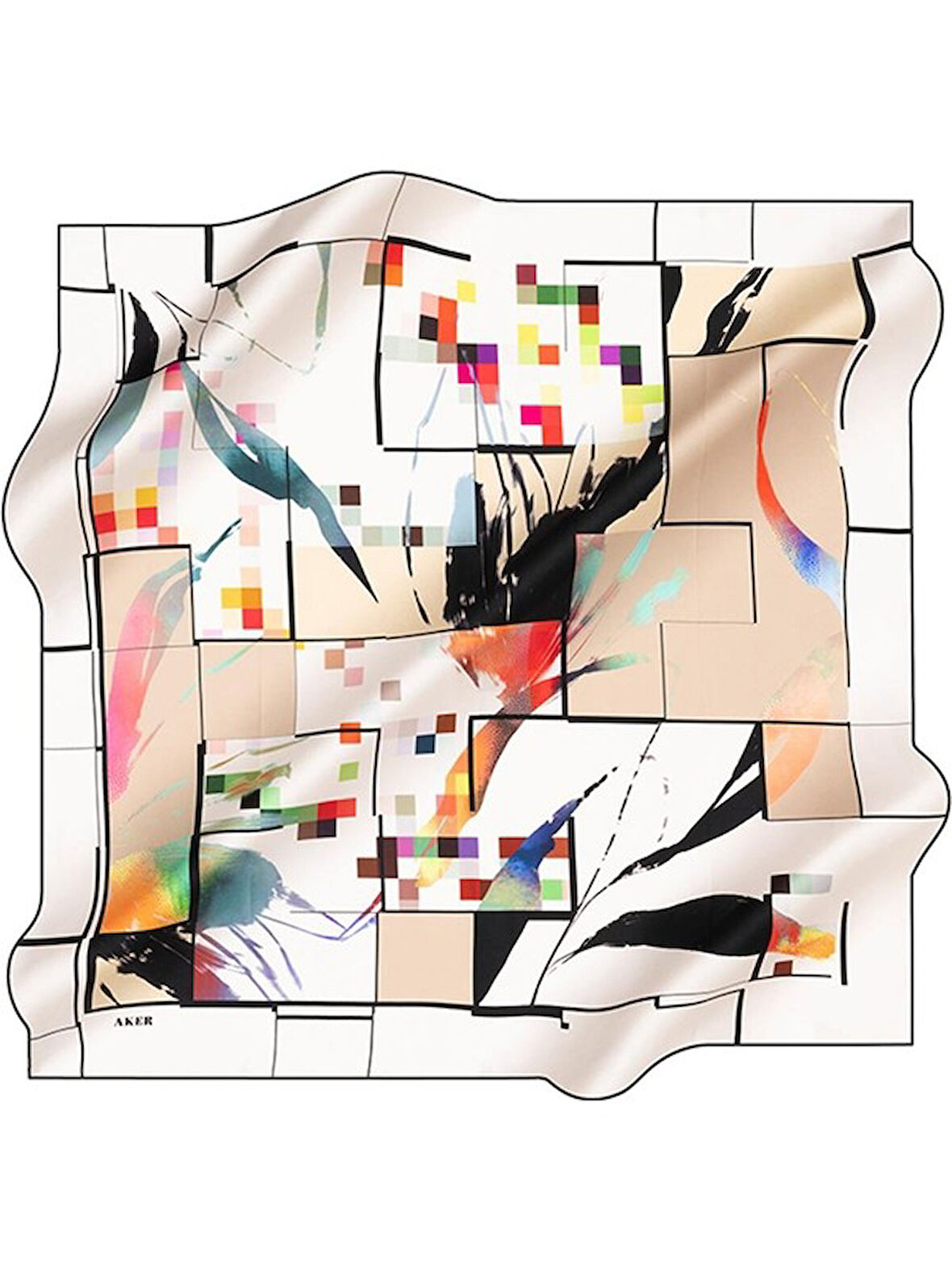 %100 İpek Krep Saten Eşarp - İlkbahar - Yaz - 8983701-312 Sura