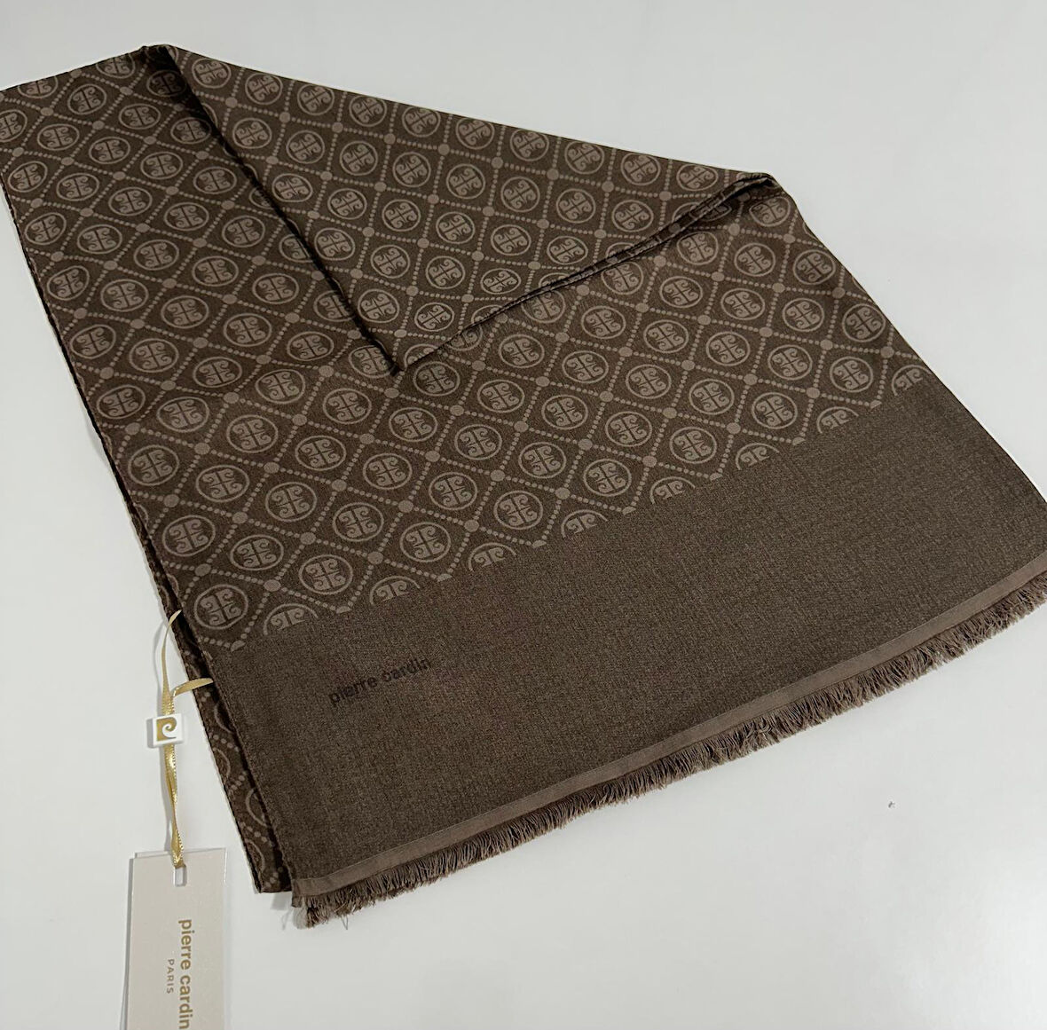 Elegans Monogram Şal-75 X 190-090700-932  Kahverengi