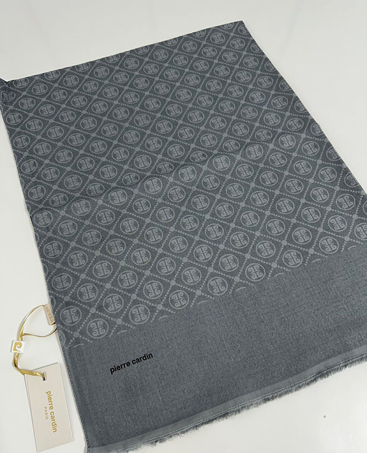 Elegans Monogram Şal-75 X 190-090700-971 Gri