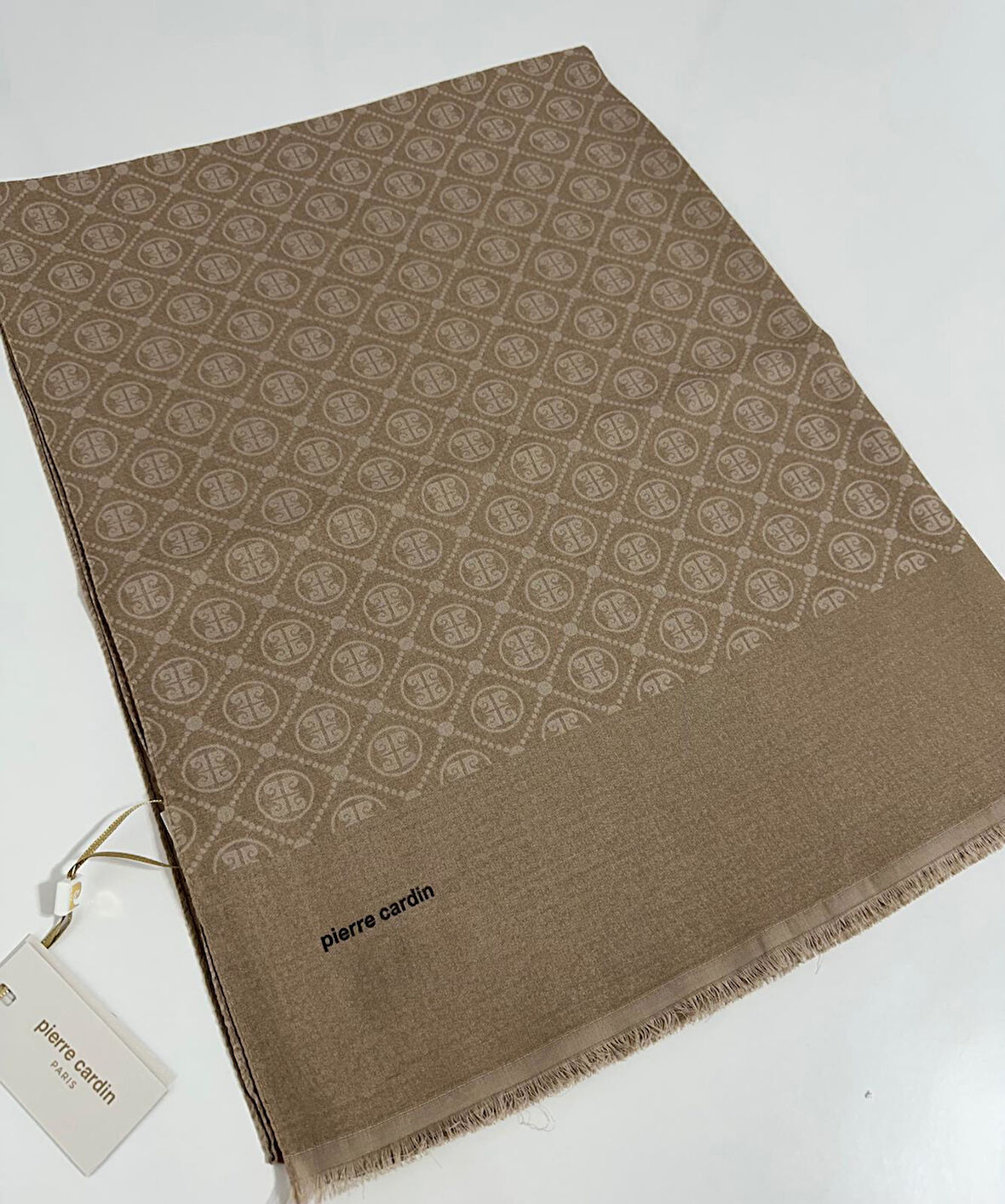 Elegans Monogram Şal-75 X 190-090700-983 Sütlü Kahve