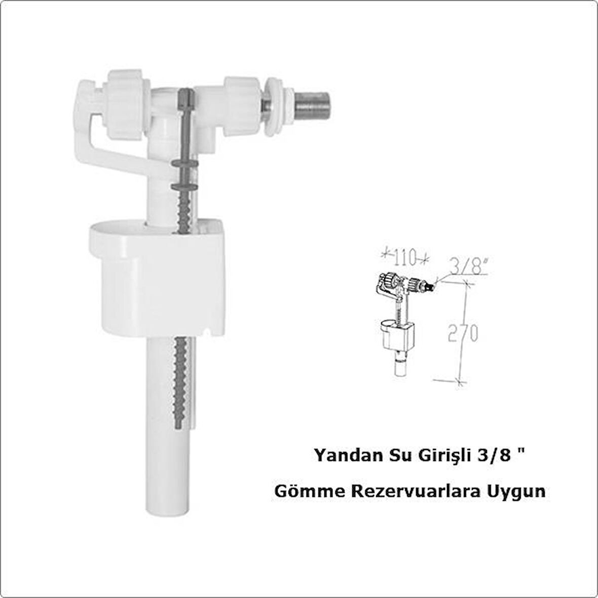 Tema Siamp Rezervuar İç Takım Flatör 95-Y Yandan Su Girişli 3/8 "