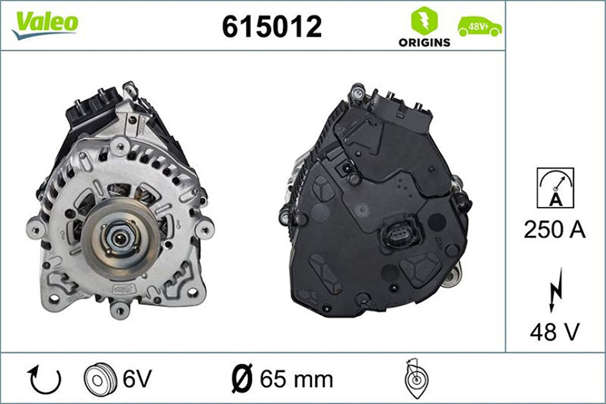 Vag Alternator 48v 250a Golf VIII A3 Leon Octavıa 20> - Valeo 615012