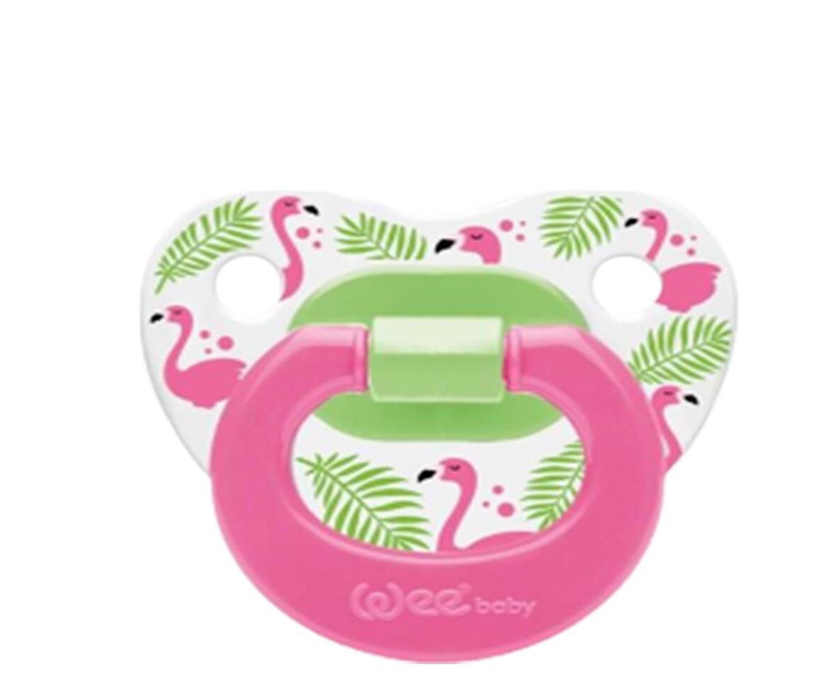 Wee Baby Desenli Damaklı Emzik No:2 6-18AY 834 Pembe