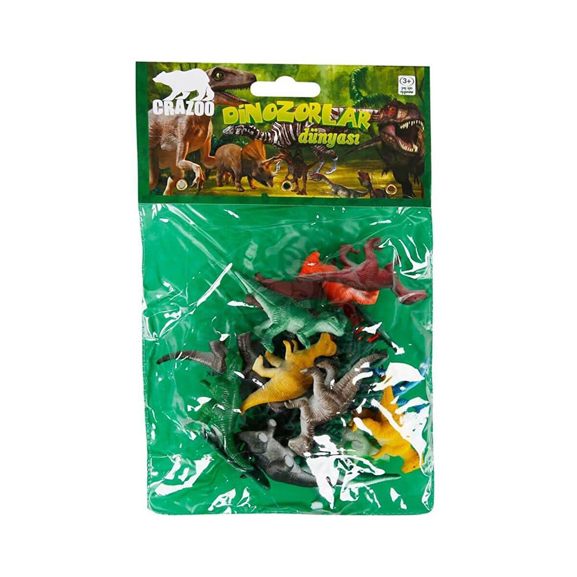 Crazoo Dinozorların Dünyası Poşetli Hayvan Oyun Seti 07051 Turuncu