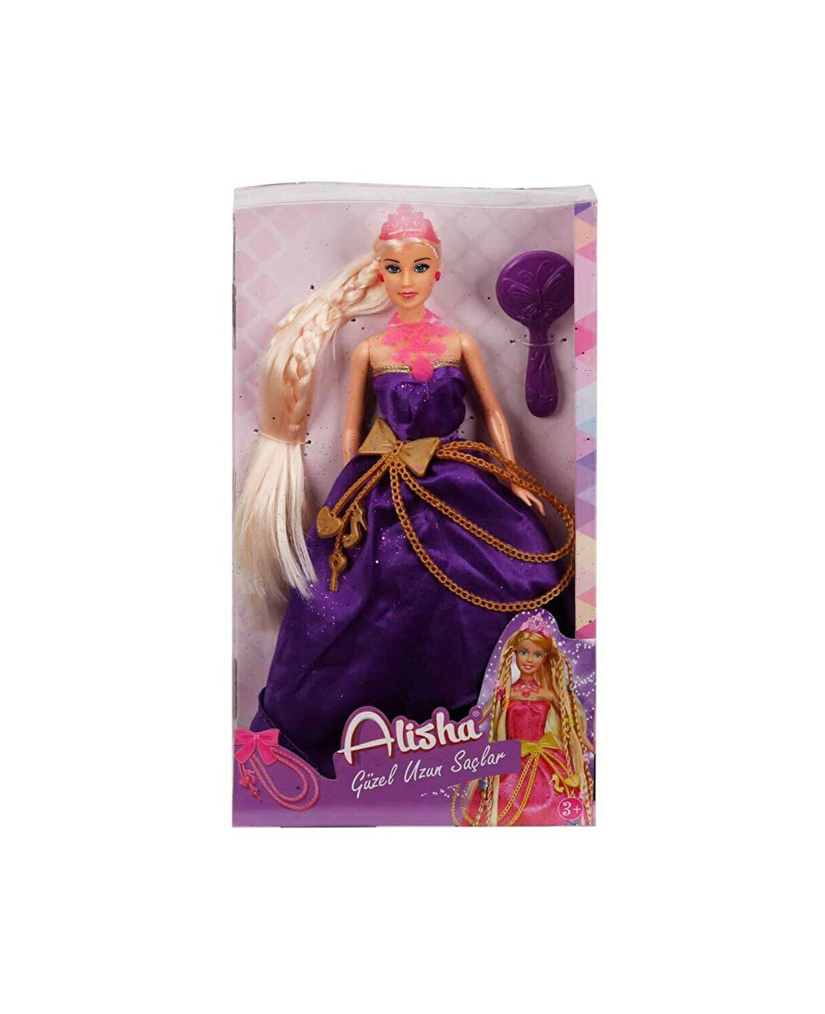 Alisha Uzun Saçlı Prenses 08355 Mor Elbise