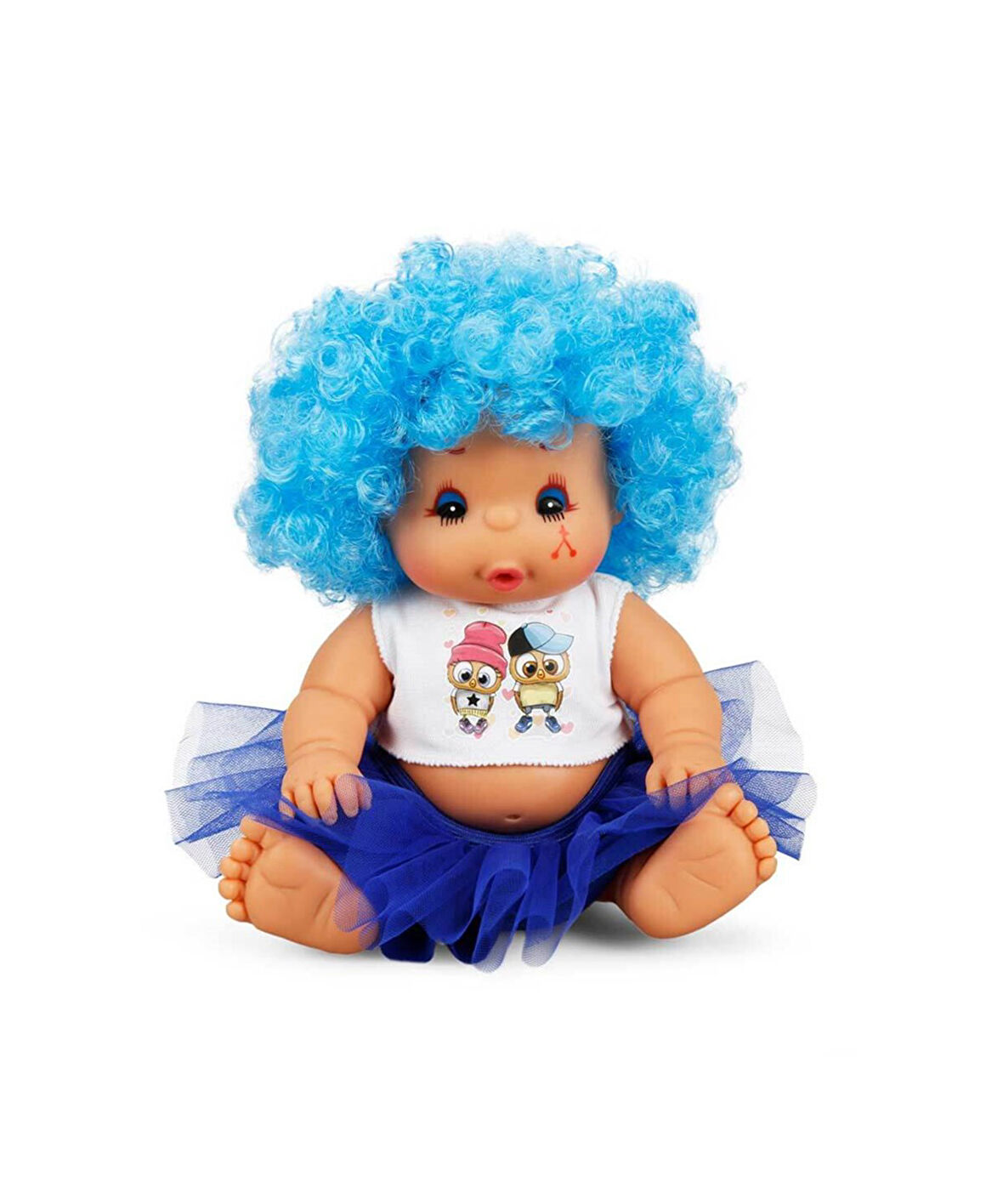 Afro Bebek Kıvırcık Saçlı 23 cm 23488 Mavi