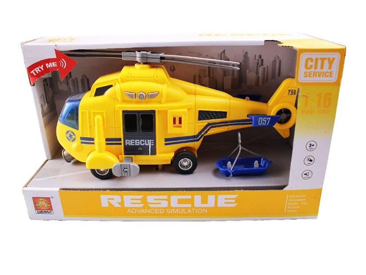 KZL WY750A 1:16 Sesli ve Işıklı Helikopter 89271 Sarı