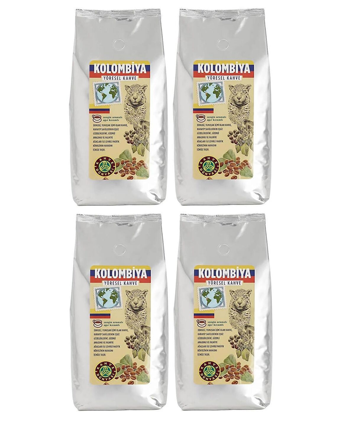 Kahve Dünyası Yöresel Kolombiya Filtre Kahve Çekirdek 4 Adet 1kg