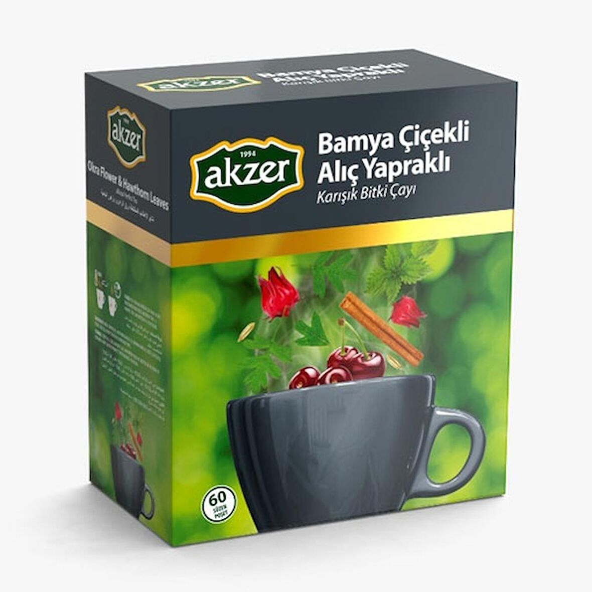 Akzer Bamya Çiçekli Alıç Yapraklı Çay 60’lı