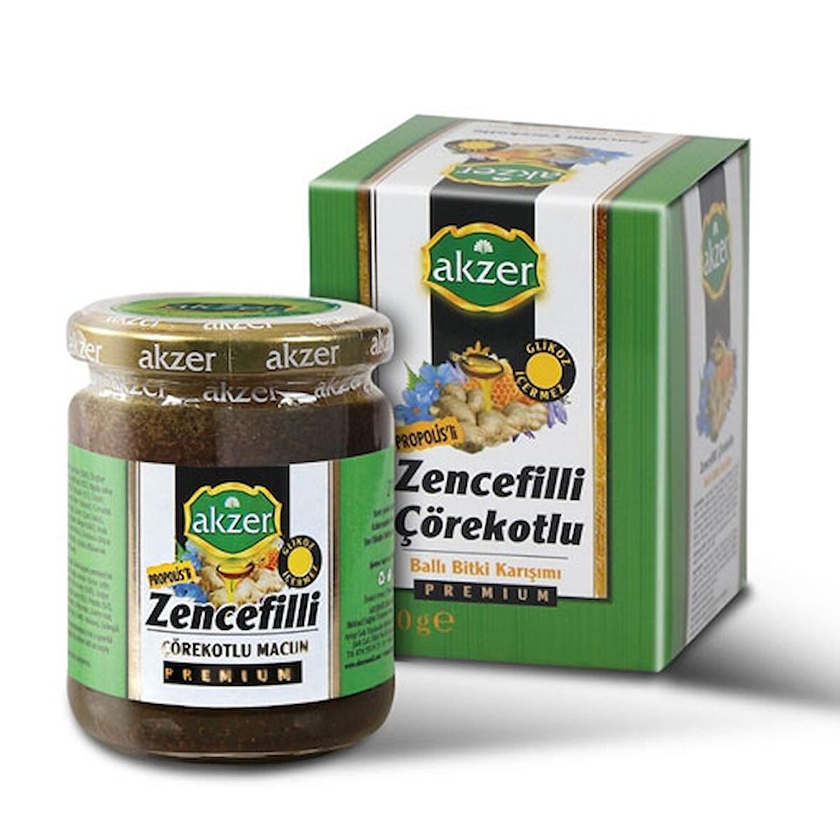 Akzer Zencefilli Çörekotlu Macun Premium (210gr)