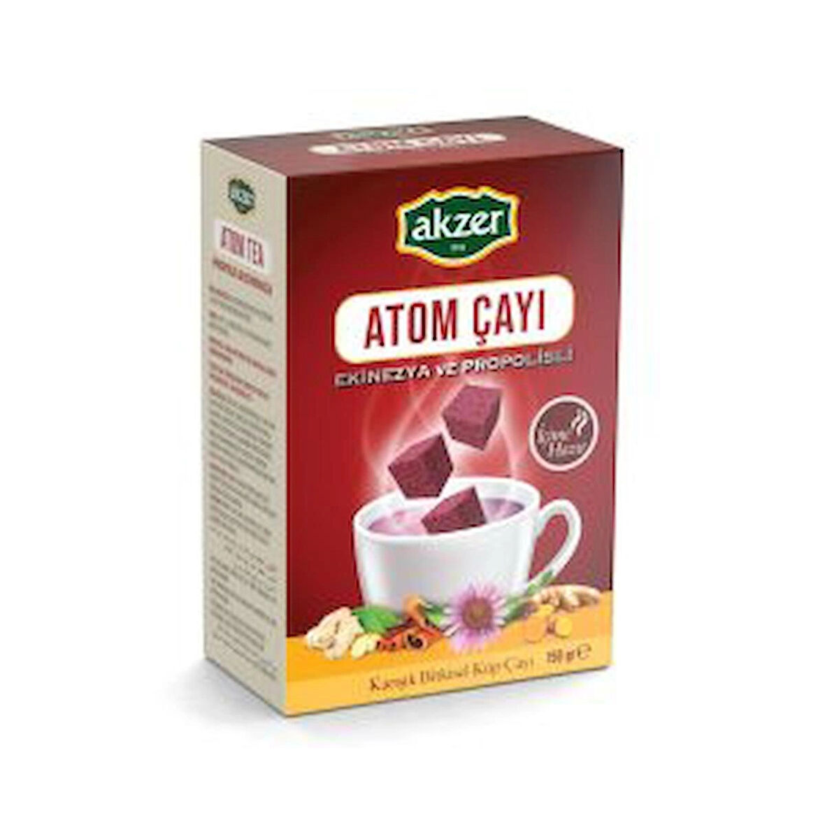 AKZER ATOM ÇAYI EKİNEZYA VE PROPOLİSLİ İÇİME HAZIR 150GR