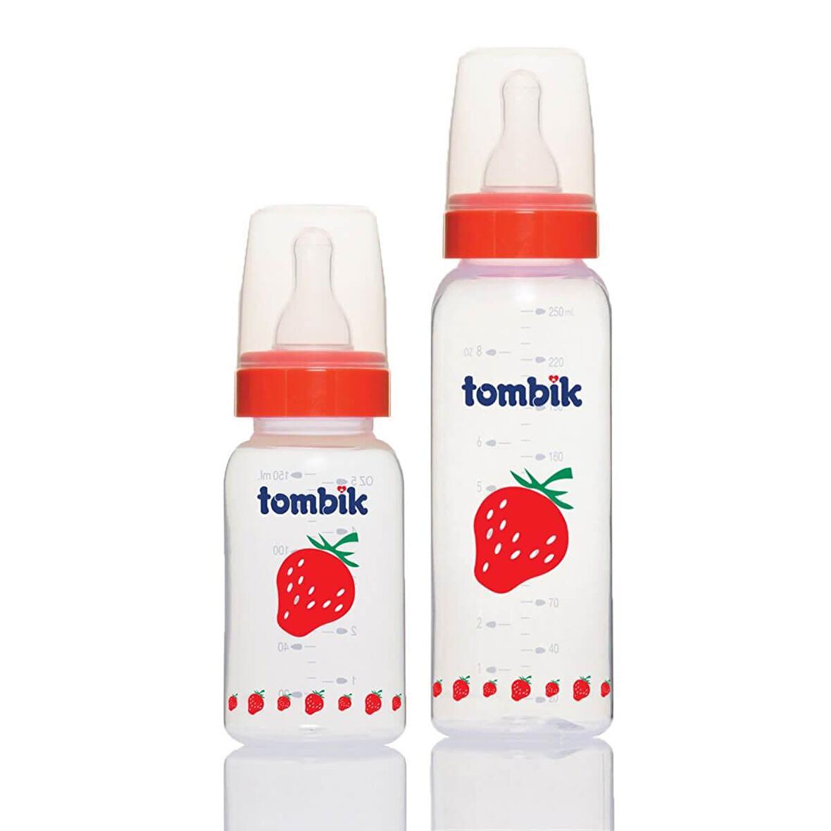 Tombik Meyve Serisi İkili PP Biberon Seti 150ml + 250ml / Çilek