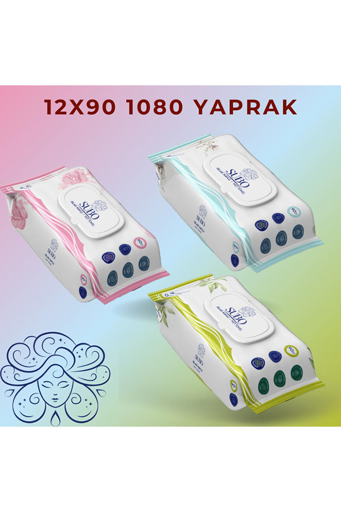 SUBO 12'Lİ MİX ISLAK HAVLU*