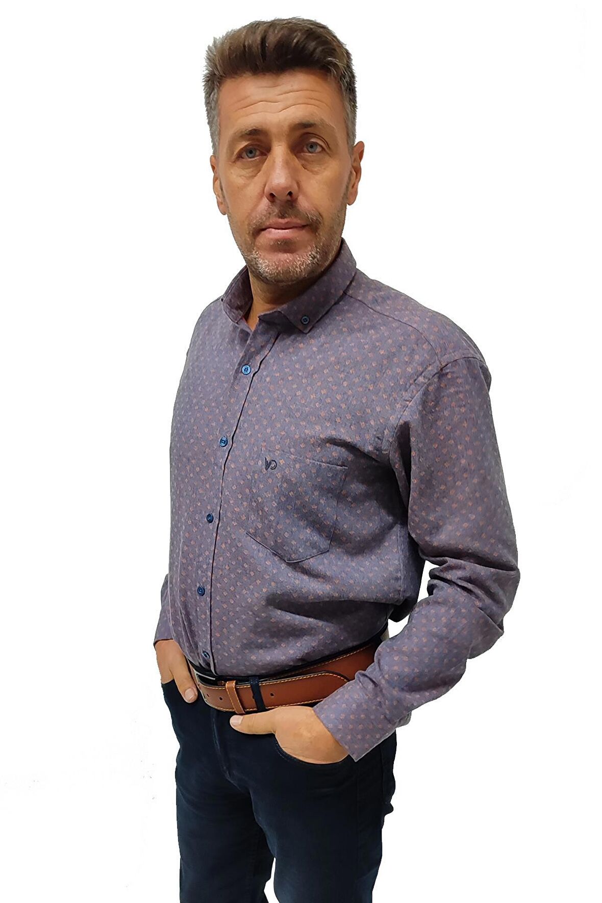 Erkek Kışlık Pamuklu Günlük Klasik Gömlek Erkek Gömlek Kışlık Gömlek OG-024