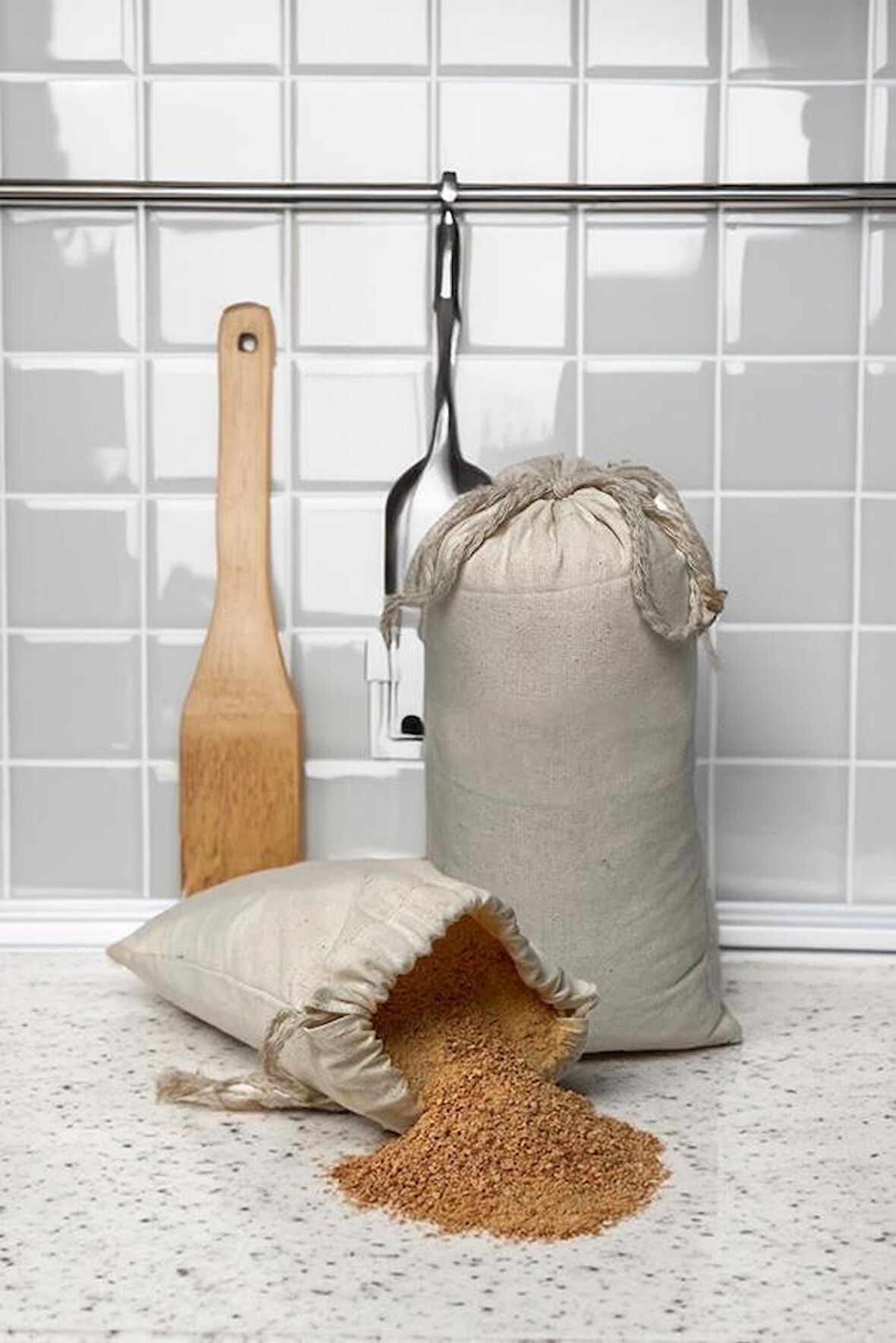 Yıkanabilir Ham Bez Bakliyat Gıda Kesesi 24cm X 14cm
