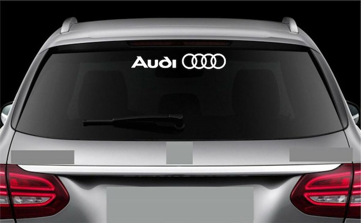 Audi Logo Araba Arka Cam Sticker Yapıştırma