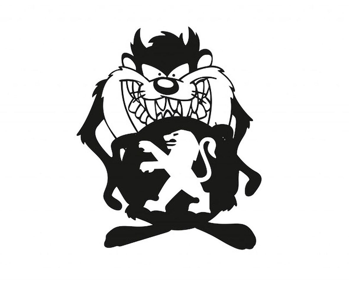 Peugeot Taz Komik Araba Sticker Yapıştırma