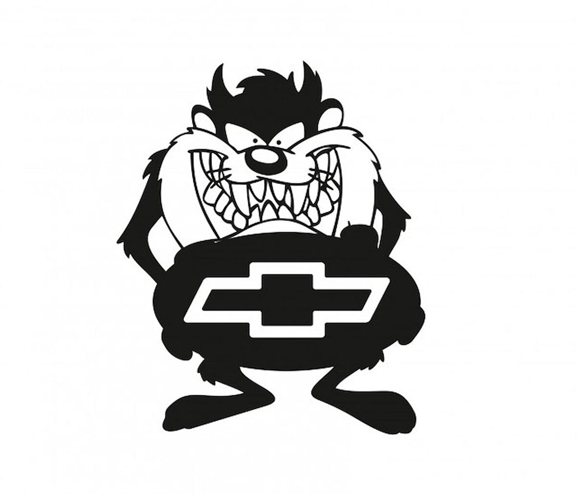 Chevrolet Taz Komik Araba Sticker Yapıştırma