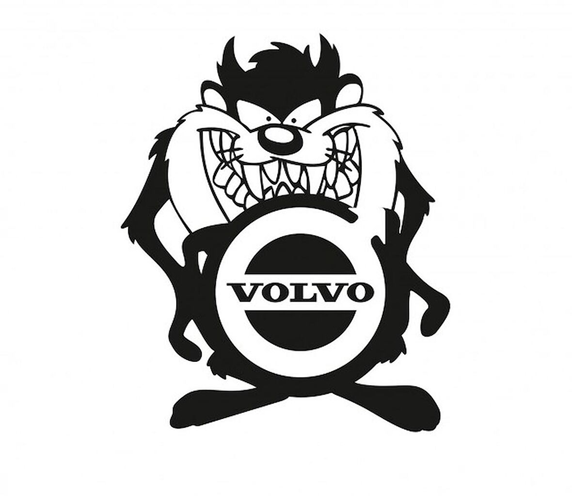Volvo Taz Komik Araba Sticker Yapıştırma