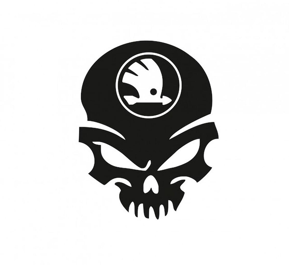 Skoda Kuru Kafa Araba Sticker Yapıştırma