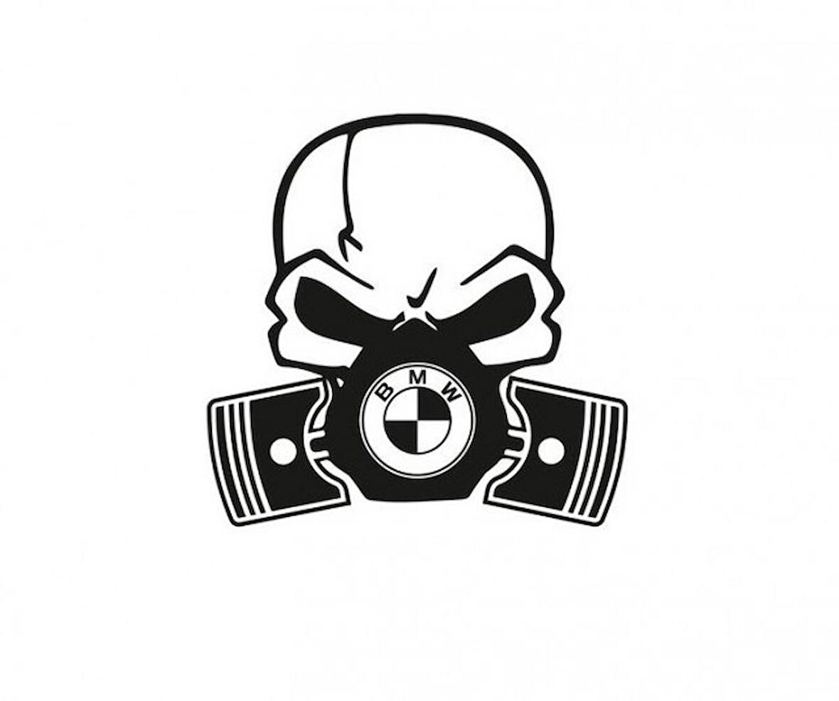 M Piston Kuru Kafa Araba Sticker Yapıştırma