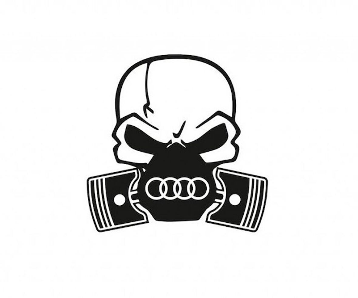 Audi Piston Kuru Kafa Araba Sticker Yapıştırma