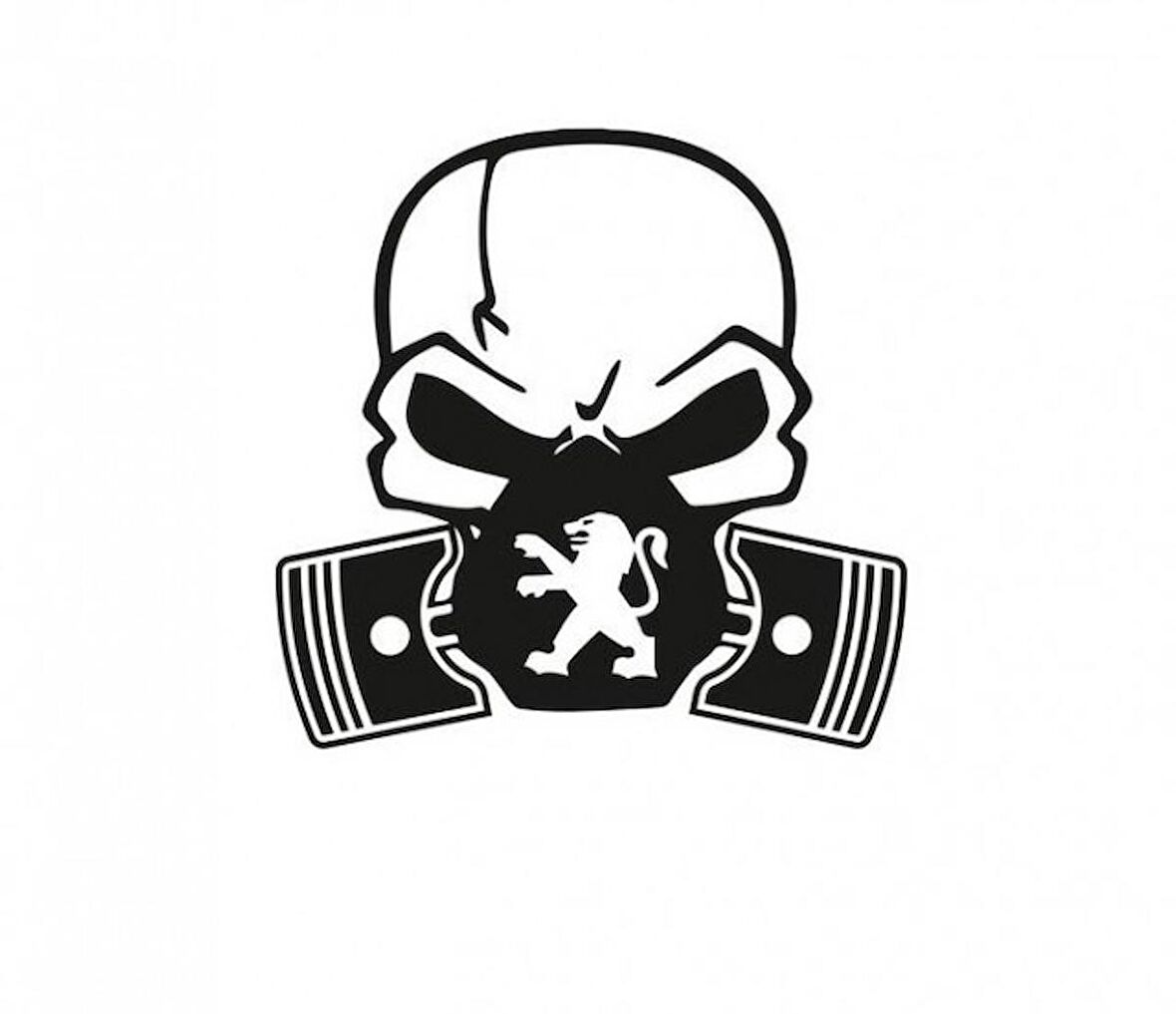 Peugeot Piston Kuru Kafa Araba Sticker Yapıştırma
