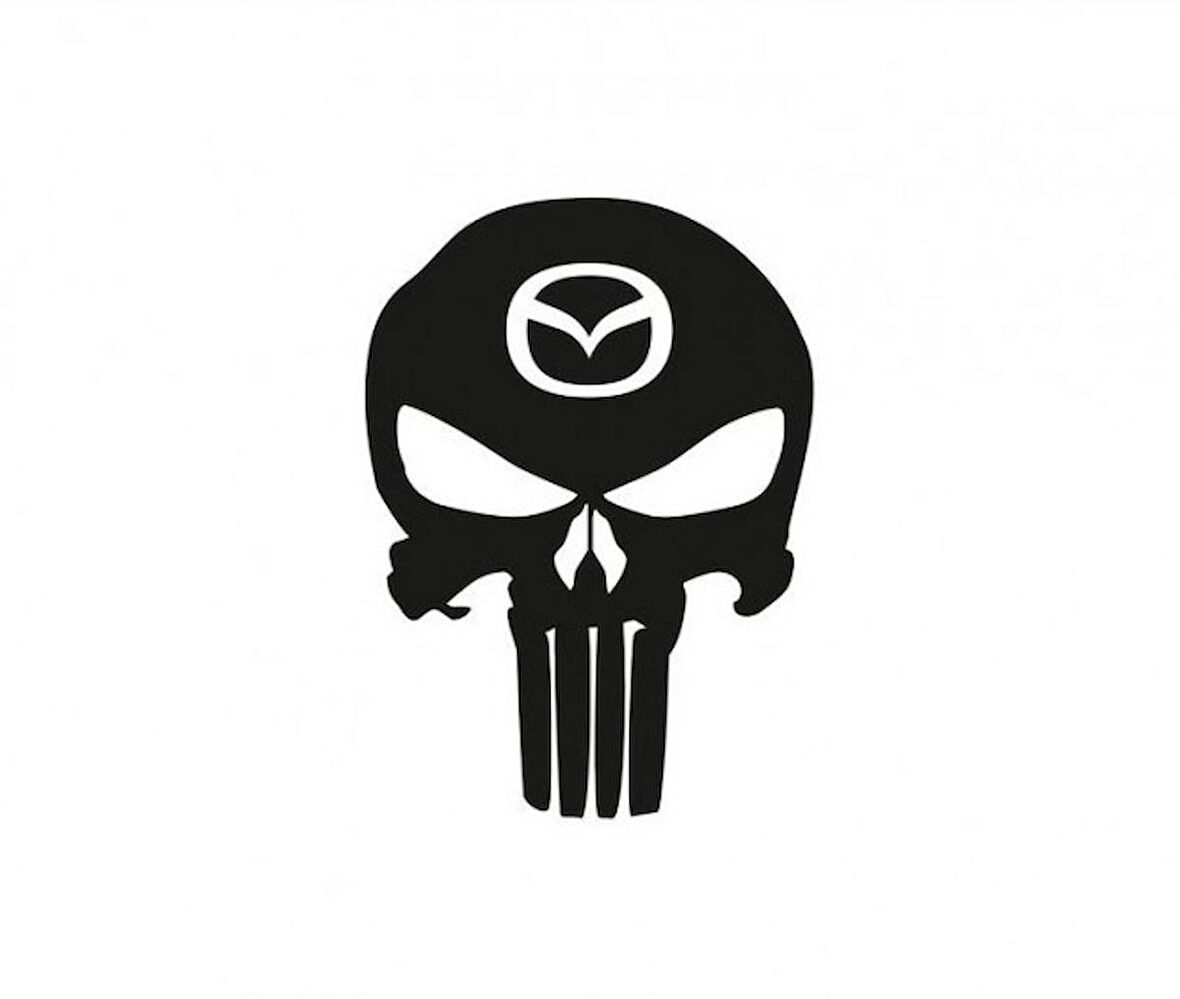Mazda Kuru Kafa Punisher Araba Sticker Yapıştırma