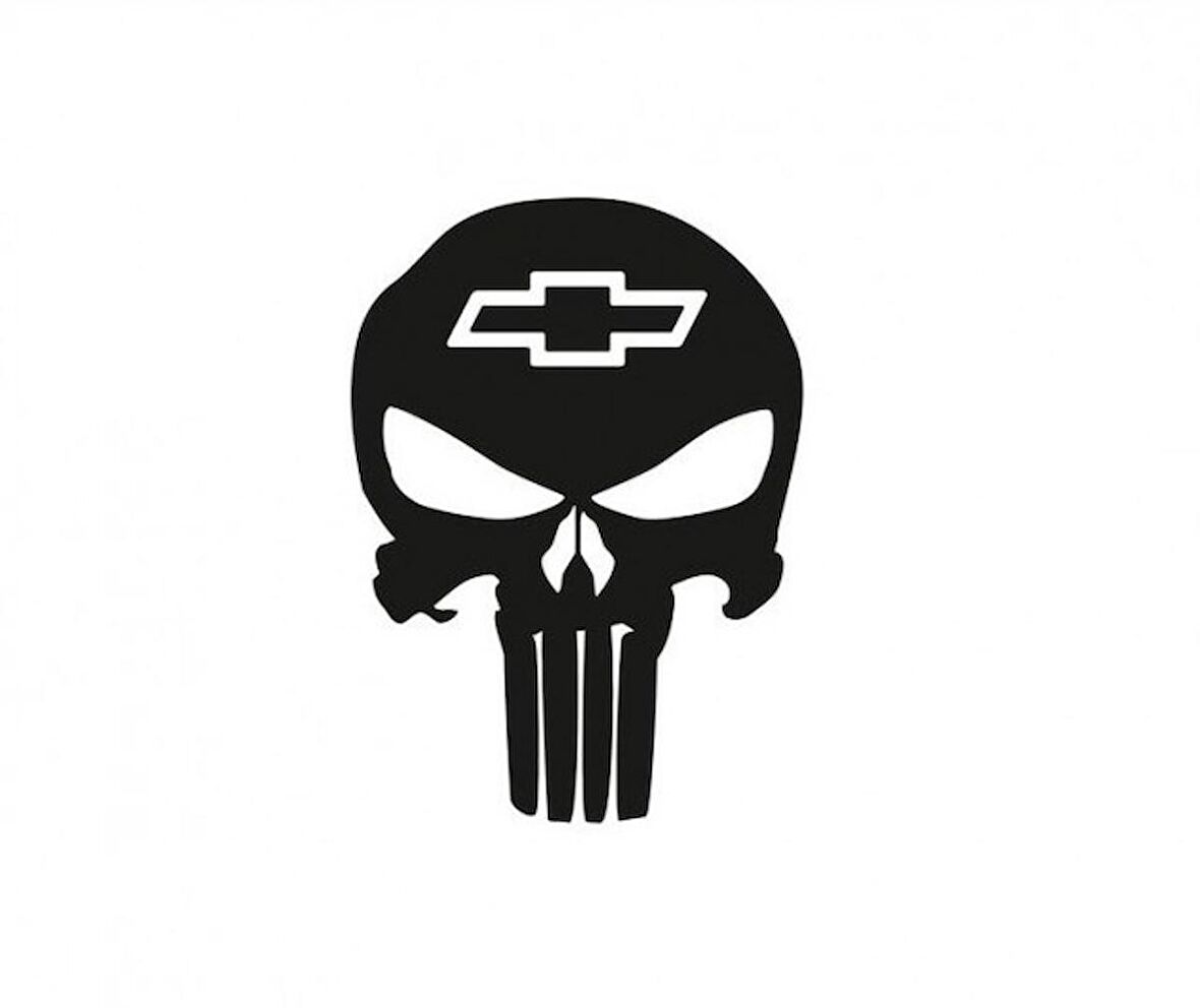 Chevrolet Kuru Kafa Punisher Araba Sticker Yapıştırma