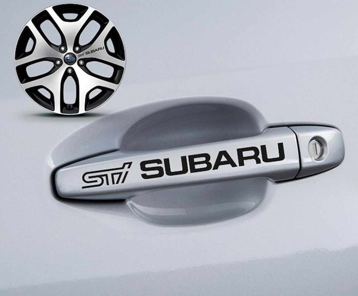 Subaru Sti Kapı Kolu Sport Sticker Yapıştırma 8 Adet