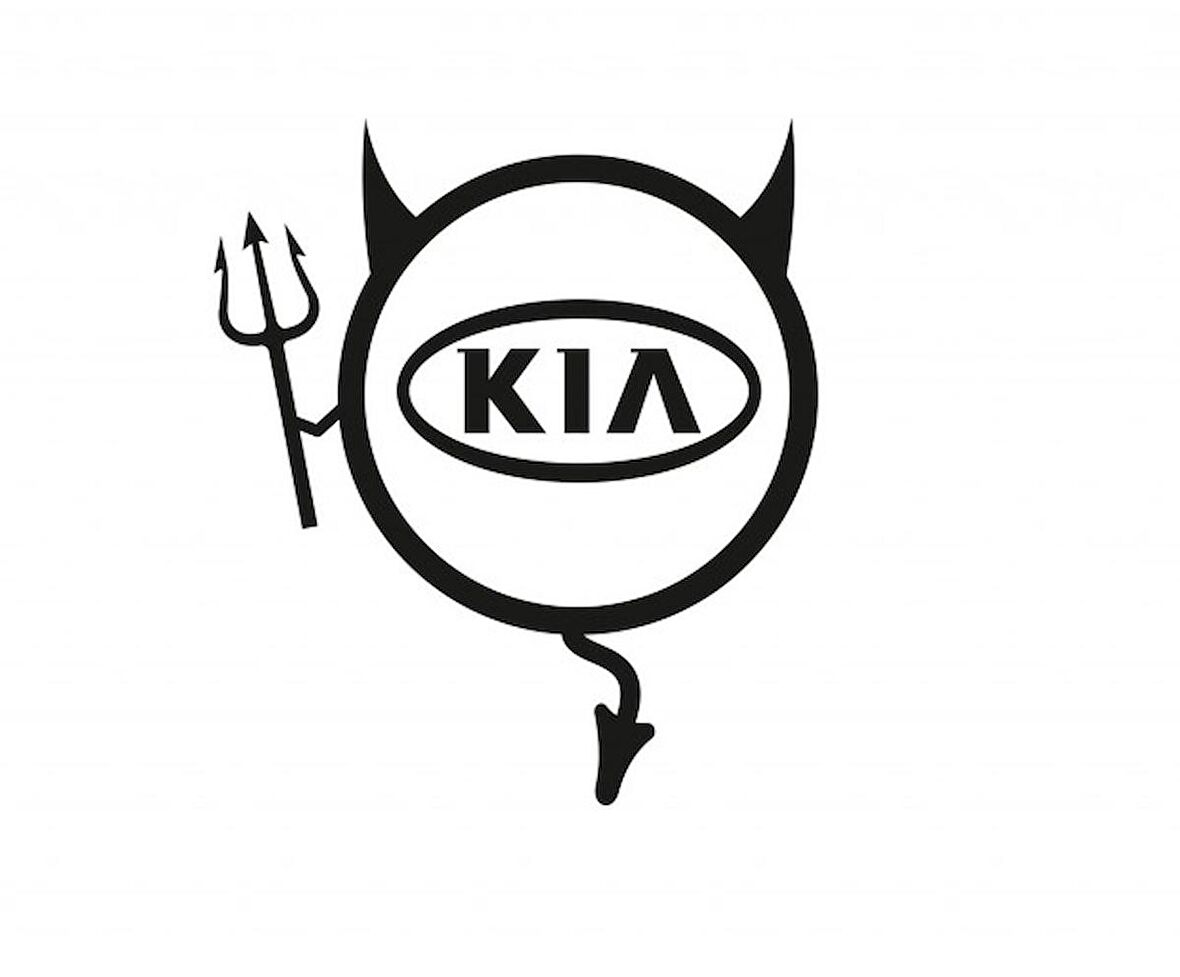 Kia Araba Komik Şeytan Sticker Yapıştırma
