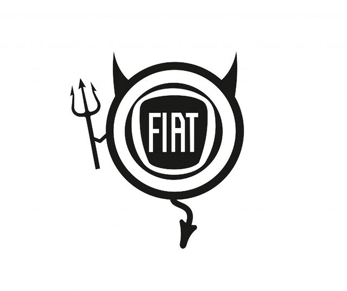 Fiat Araba Komik Şeytan Sticker Yapıştırma