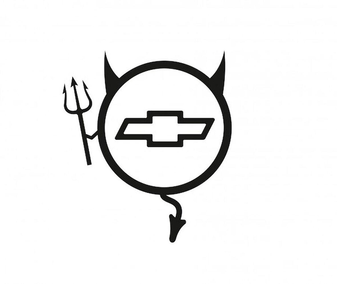 Chevrolet Araba Komik Şeytan Sticker Yapıştırma