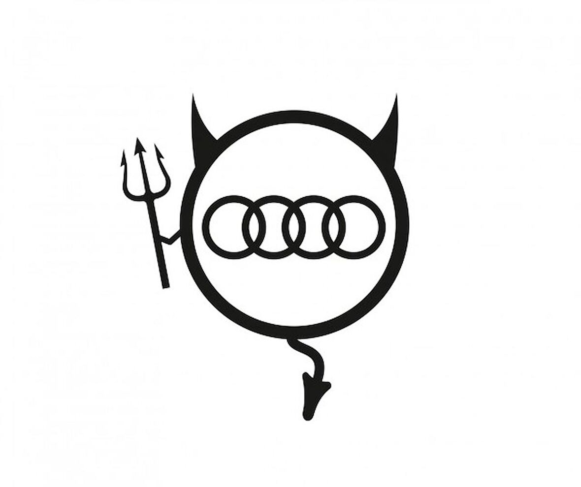 Audi Araba Komik Şeytan Sticker Yapıştırma