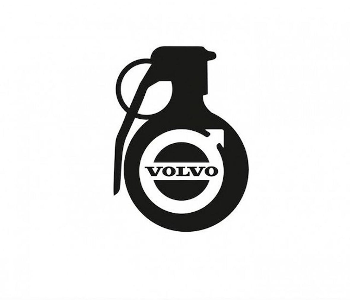 Volvo Araba Komik El Bombası Sticker Yapıştırma