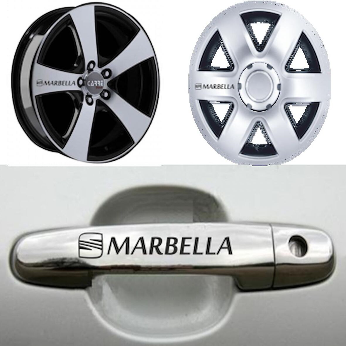SEAT MARBELLA Kapı Kolu Jant Sticker Yapıştırma 8 Ad