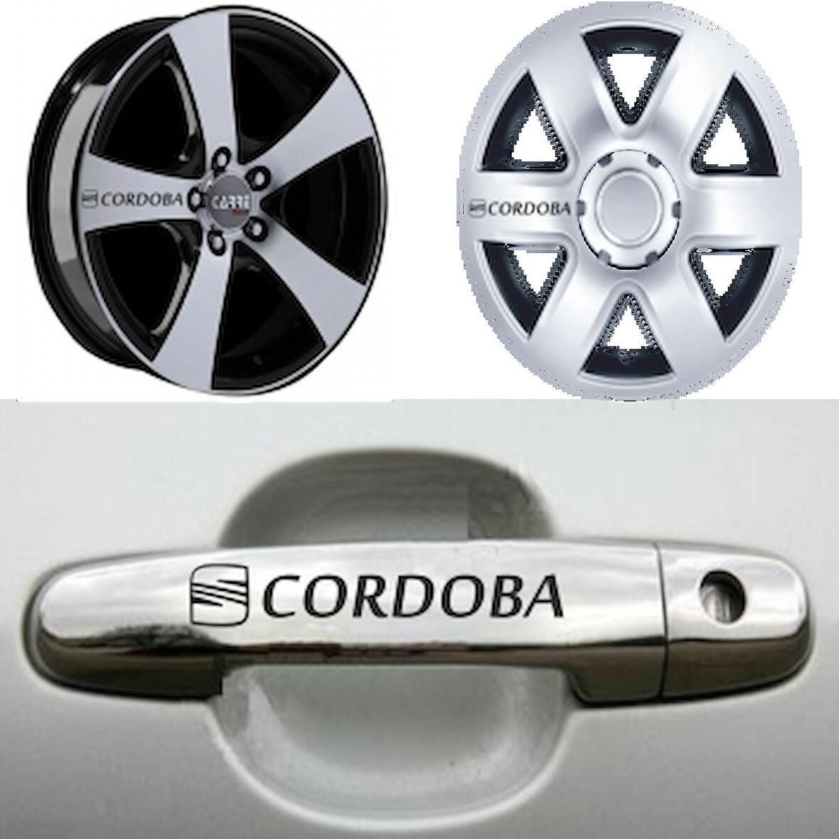SEAT CORDOBA Kapı Kolu Jant Sticker Yapıştırma 8 Ad