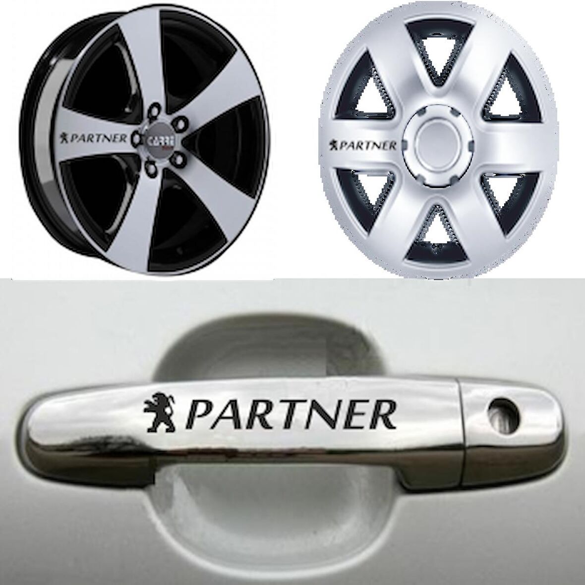 Peugeot Partner Kapı Kolu Jant Sticker Yapıştırma 8 Ad