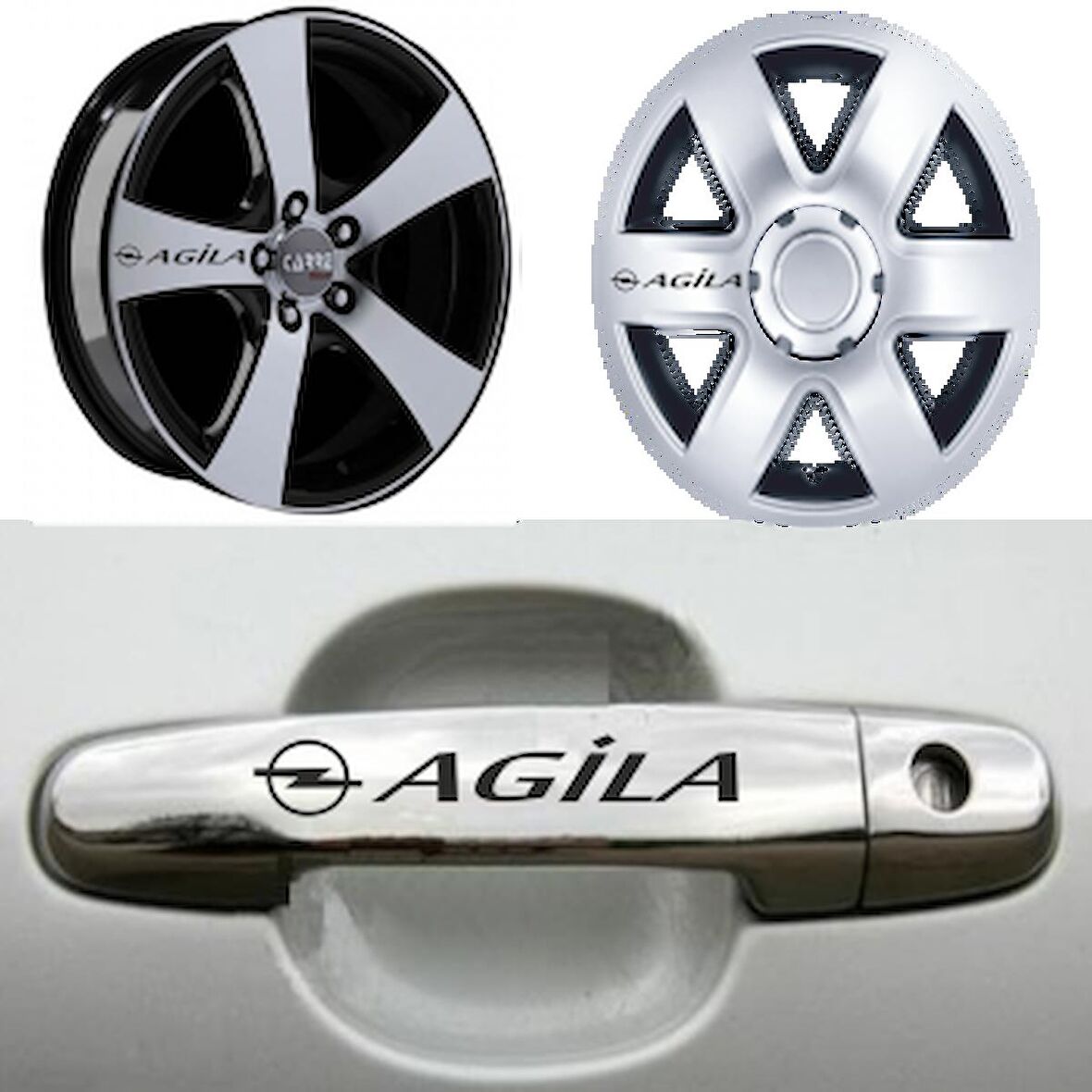 Opel Agila Kapı Kolu Jant Sticker Yapıştırma 8 Ad